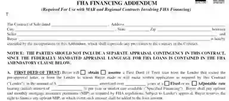 FHA Financing Addendum