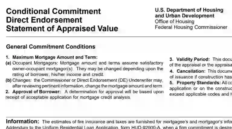 FHA Conditional Commitment