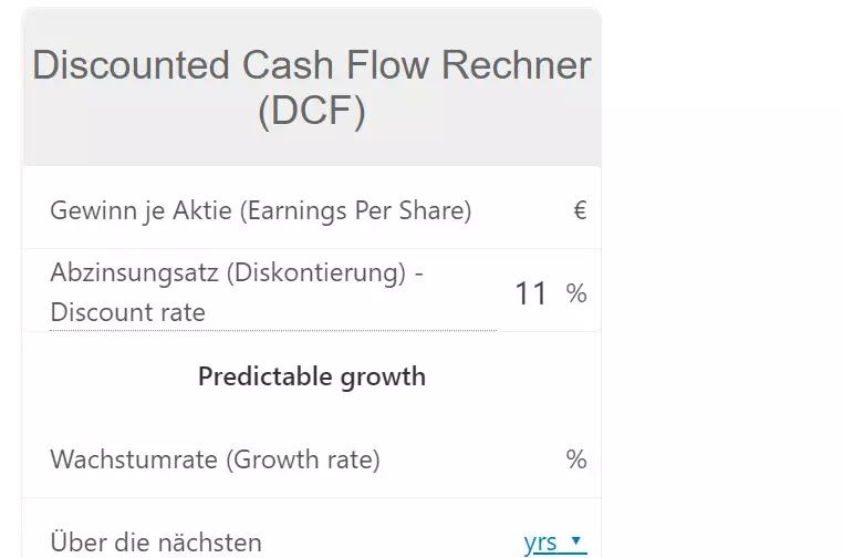 discounted cash flow rechner